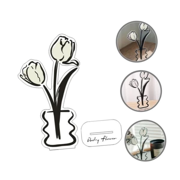 Bildevisningsholder Akryl Notatholder Klips Tulipan Akryl