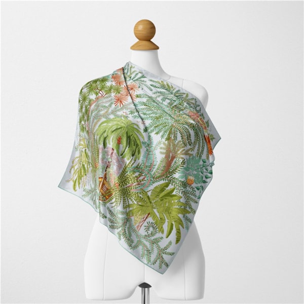 Printed Liten fyrkantig Scarf Bag Handtag Band GUL Yellow