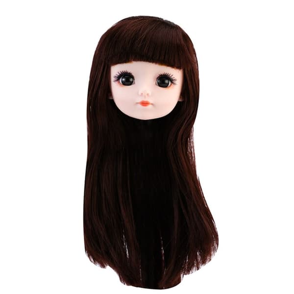 1/6 BJD Dukkehode Gullbrunt hår 5 5 5
