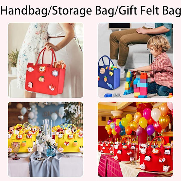 Filt Rejsetaske Håndtaske PINK E E PINK E-E