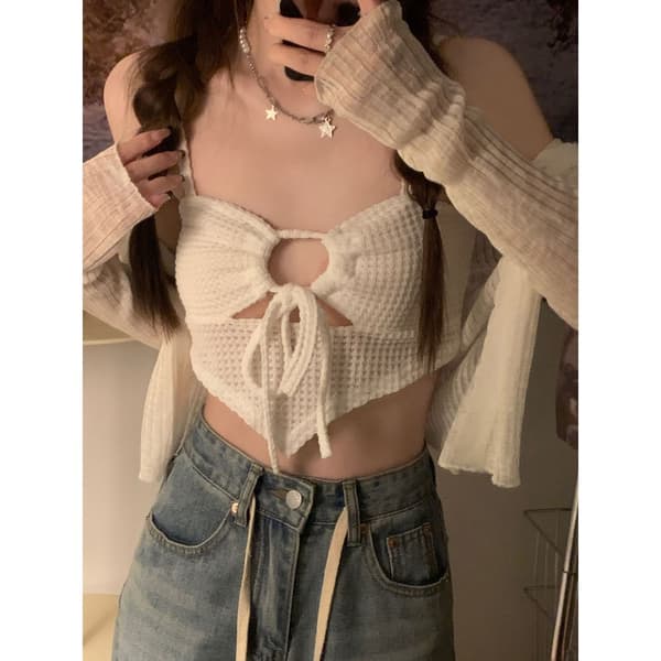 Fransk Retro Sling Väst VIT White