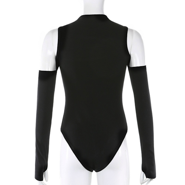 Turtleneck Cutout Onesie Off-shoulder Långärmad Onesie VIT white L