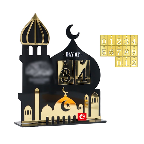 Akryl nedräkningskalender för Eid Mubarak Ramadan Kareen-fest 2025