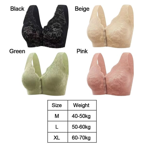 Dame Front Knap BH Maternity Undertøj SORT L black L