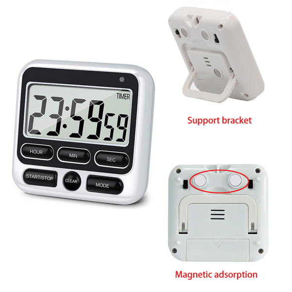 LCD Digital Timer Digital Kjøkkentimer SVART Black