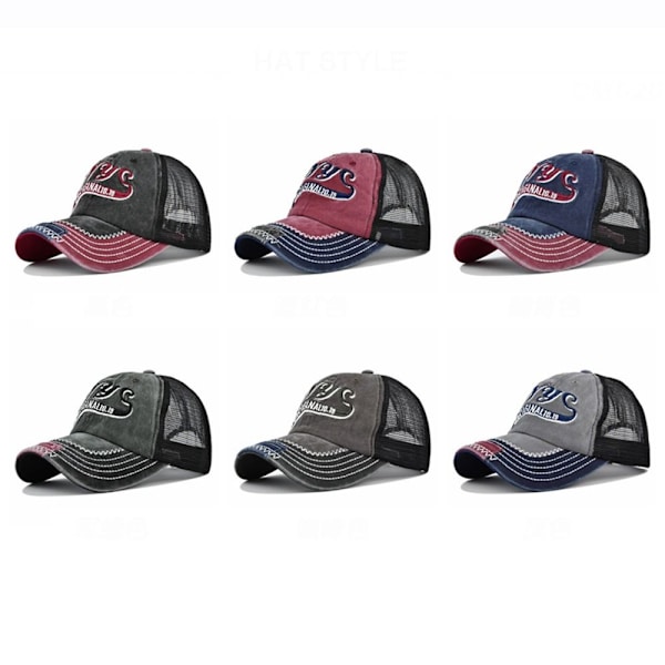 Kirjekirjonta Baseball-lippikset Distressed haalistuneet hatut HARMAA grey
