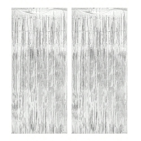 2st Tinsel Gardin Tofs Bakgrundsdekorationer SILVER Silver
