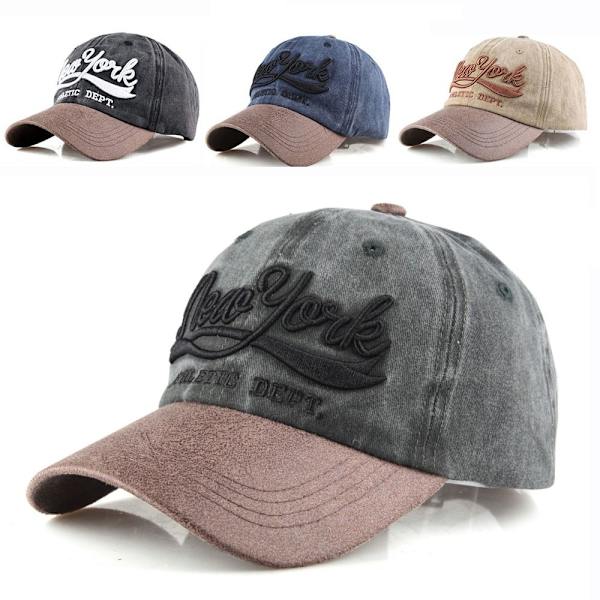 Broderi Baseball Caps Distressed Faded Casquette SORT black