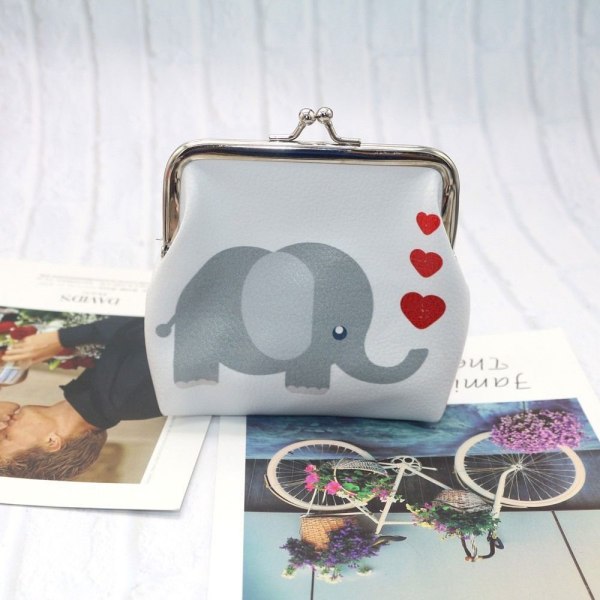 Lomme Mini Lommebok Myntveske GRÅ KJÆRLIGHET ELEPHANT GRÅ KJÆRLIGHET Grey Love Elephant