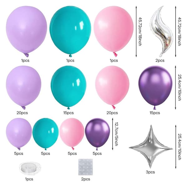 Havfrue Ballongbue Sett Hale