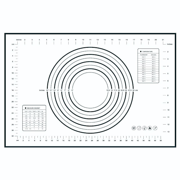 Silikone Bageunderlag Kagerulle SORT BAGEUNDERLAG BAGEUNDERLAG Black Baking Mat-Baking Mat