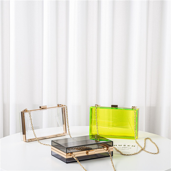 Transparent Bankettaske Akryltaske GUL yellow