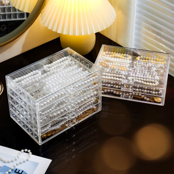 Halskæde Display Holder Halskæde Organizer Box 5 SKUFFE 30 5 Drawer 30 Girds