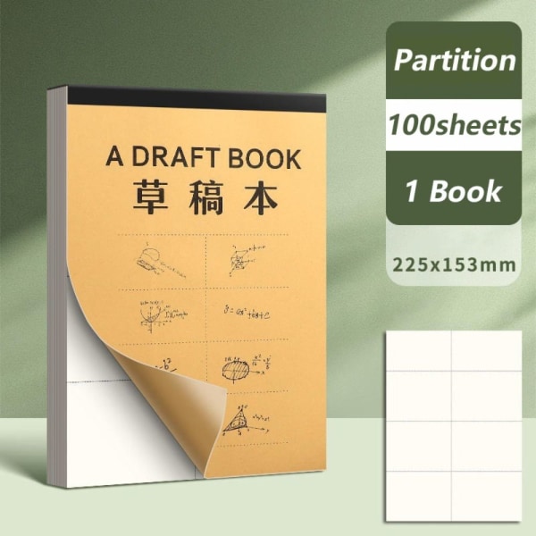 50/100 ark utkast til matematikk aritmetisk papir Partition-100Sheets