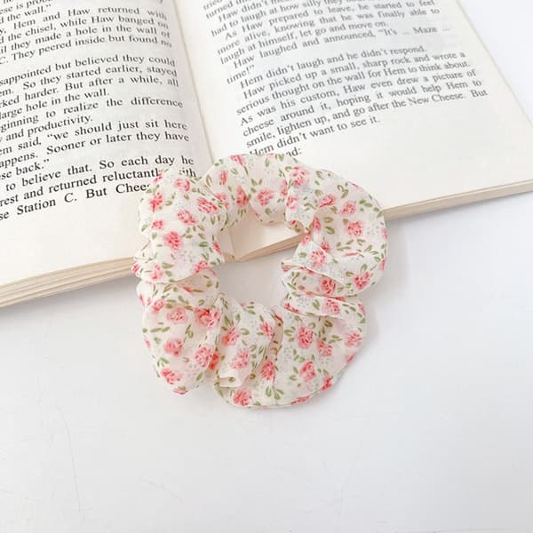Blomstrede Scrunchies Elastisk Hårelastik 7 7 7
