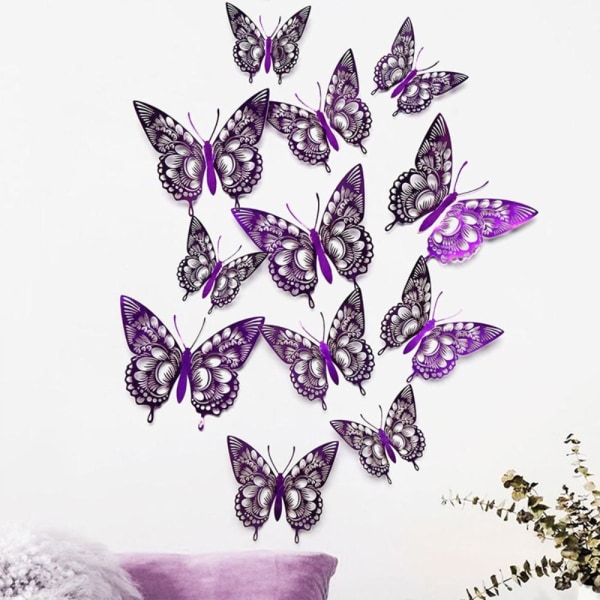 12 stycken Butterfly Wall Stickers 3D Stickers 10 10 10