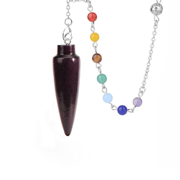 Luonnollinen puinen heiluri Reiki heiluririipus D-7 CHAKRA KETJU D-7 Chakra Chain