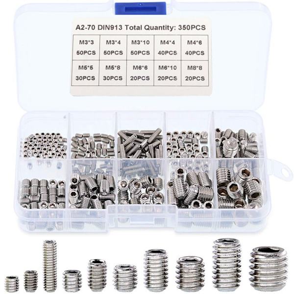 350 stk. Allen Head Skrue Socket Hex Skrue Settskrue