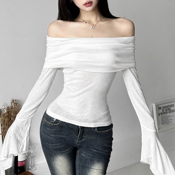 Langermede T-skjorter Cropped T-skjorte HVIT S White S