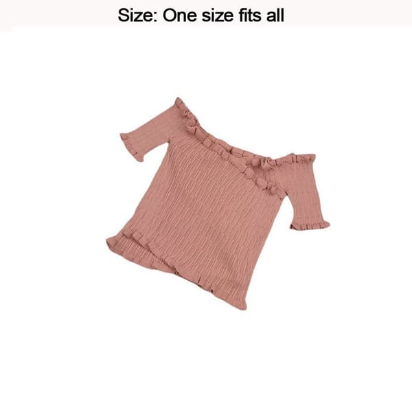 Off-shoulder bluser One-line skulder hals PINK pink