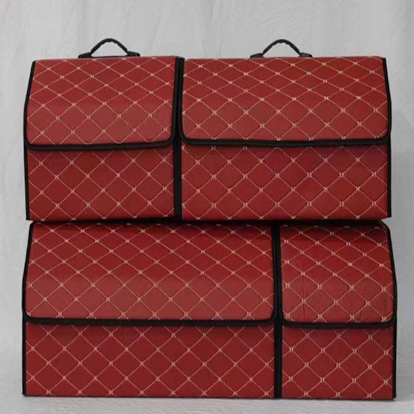 Trunk Organizer Box Værktøj Opbevaringstaske MØRKE RØD dark red