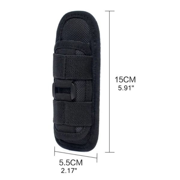Molle Ficklampa Fodral Utomhus Ficklampa Cover SVART black