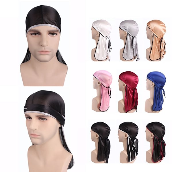 Silky Durag kantband Satin Durag 9 9 9