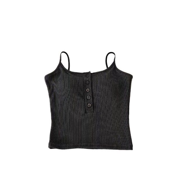 Camisole topp for damer MØRKEGRÅ Dark Grey