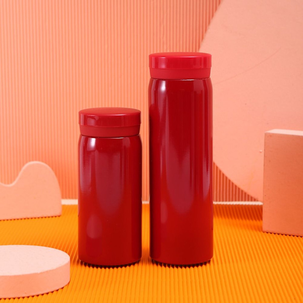 Vandflaske i rustfrit stål Slank isoleret termisk vand red 200ml-200ml