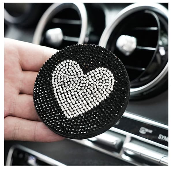 2 stk. Bilunderlag til vandkop, SORT HJERTE, SORT HJERTE Black Heart