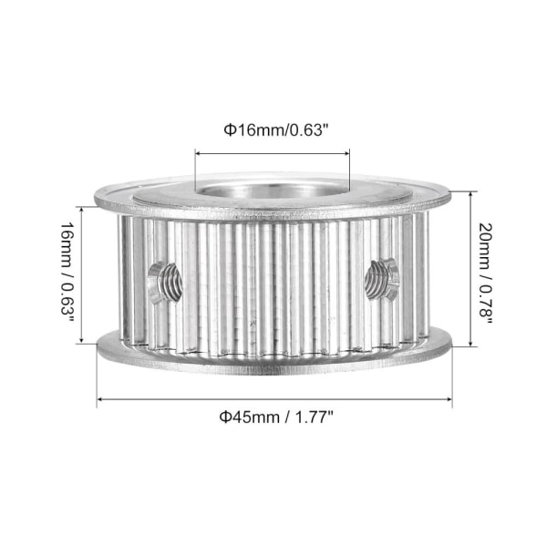 5M 25-hampainen jakopyörä synkroninen pyörä 16mm 16mm 16mm