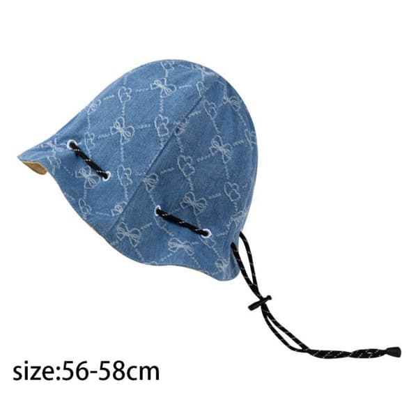 Spandhat med snøre, japansk solhat, LYSEBLÅ light blue