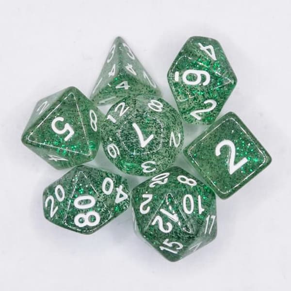 7 stk/sett DND Terninger Polyhedrale Terninger GRØNN GRØNN Green