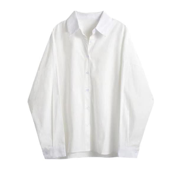 Hvit løs skjorte damebluse HVIT S White S