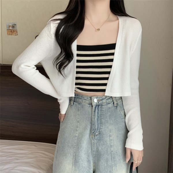 Strikkede cardigan strikoverdele SORT Black