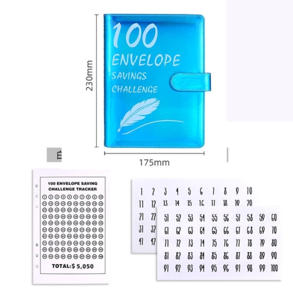100 Days Savings Challenge Saving Challenge Binder GRØNN Green