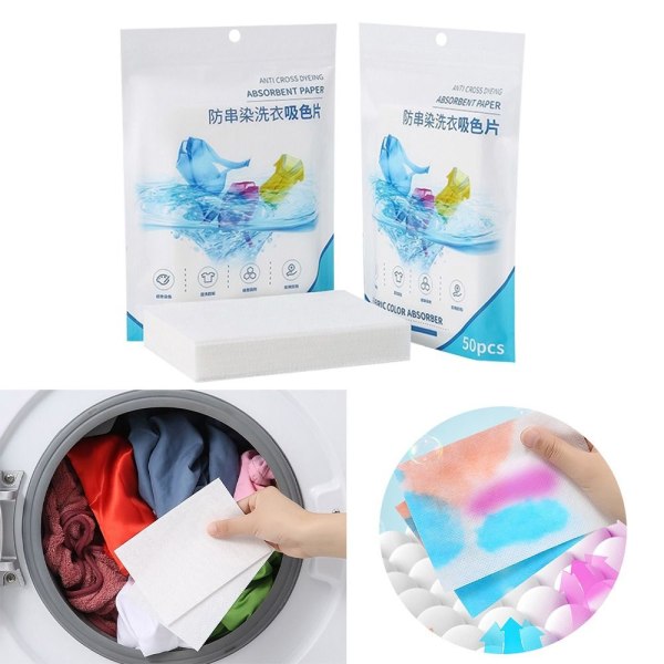50 STK Anti-farvning Farvning Tøjvask Tabletter Farve Absorption 100pcs