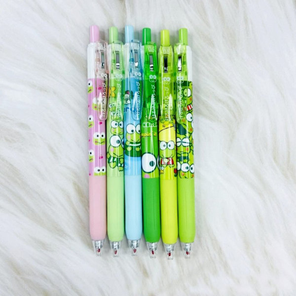 6 Stk/sett Keroppi Gel Penner Kulepenn Blekkpenn