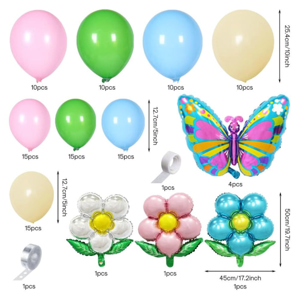 Blomsterballoner i form af sommerfugle