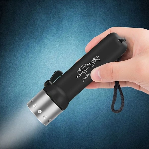 Led dykkerlommelygte nødbelysning SORT black