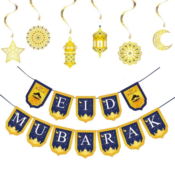 Eid Mubarak Banner Eid hængende ornamenter A A A