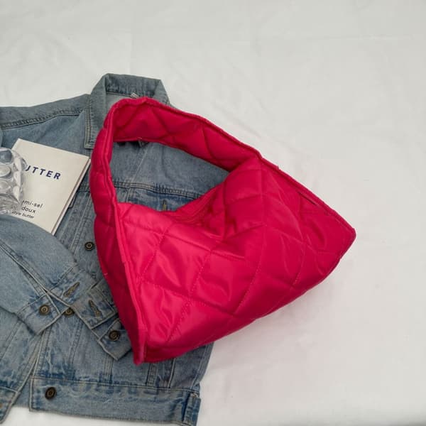 Skuldertasker Vatterede Tote Tasker ROSA RØD Rose Red