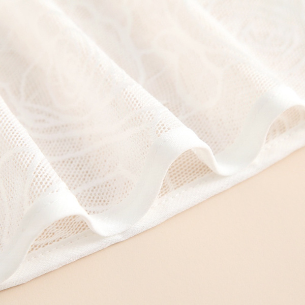 Rosjacquard Polyester Solskyddssjal VIT White
