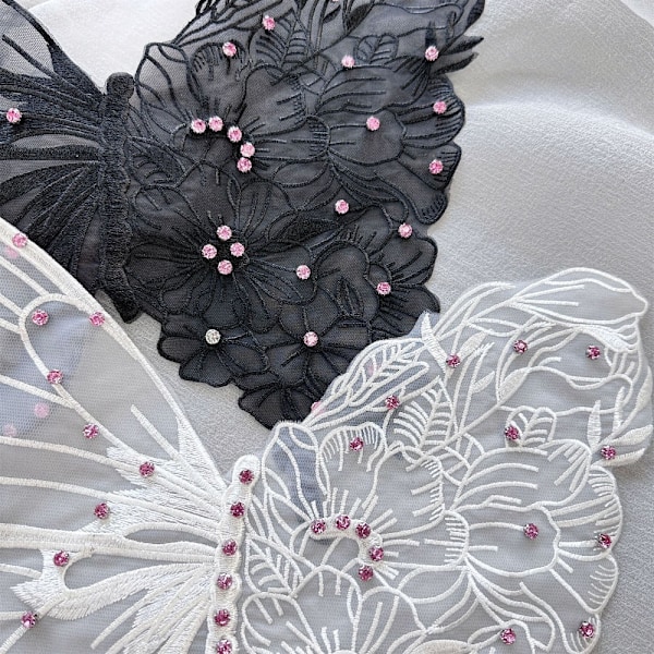 Butterfly Patch Clothes Patches HVIT A A White A-A