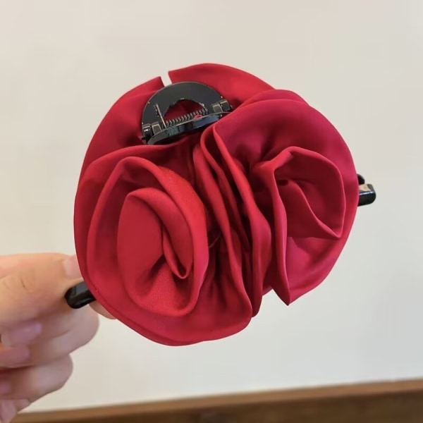 Rose Hair Claw Clips Ruusut Kukat Hiuskynnet VIININ PUNAINEN Wine Red