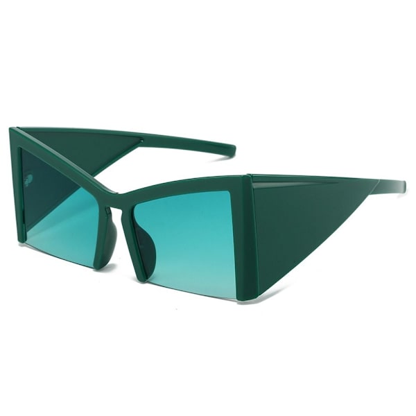 Semi-Rimless Cat Eye Solbriller Square Solbriller GRØNN Green