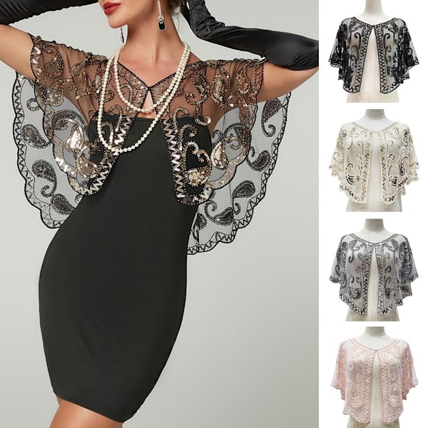 Flapper Sjal Sequin Sjal FÄRG 7 FÄRG 7 Color 7