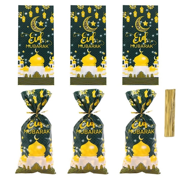50 kpl Eid Mubarak karkkipussit Keksiherkkupussit STYLE 8 STYLE 8 Style 8
