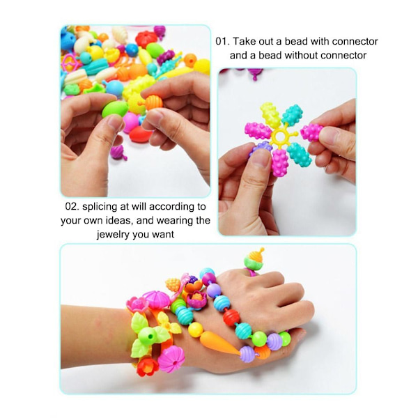 Färgglada handgjorda pärlor DIY-pärlor Material Girls Toy Accessories 100pcs