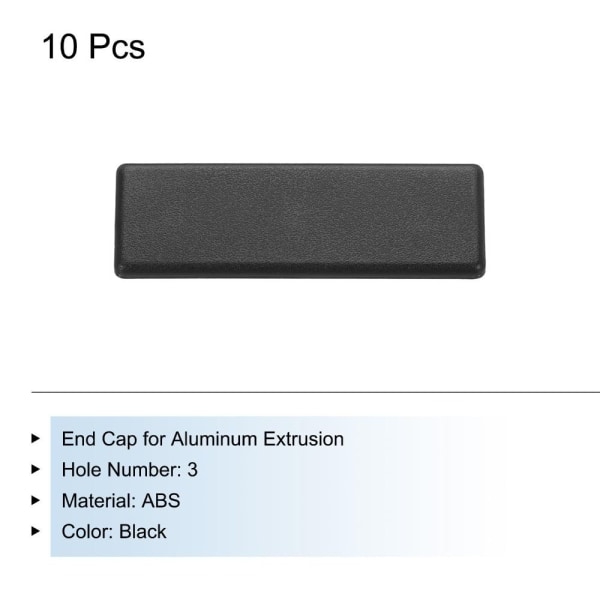 10 stk rektangulært aluminium ekstrudering endehætte rektangulært rør 10pcs